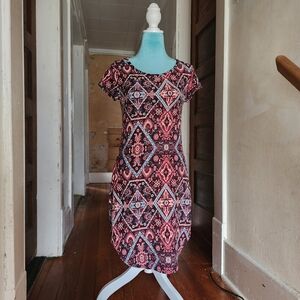 NoBo Casual "Aztec" Patterned Kaleidoscope Dress